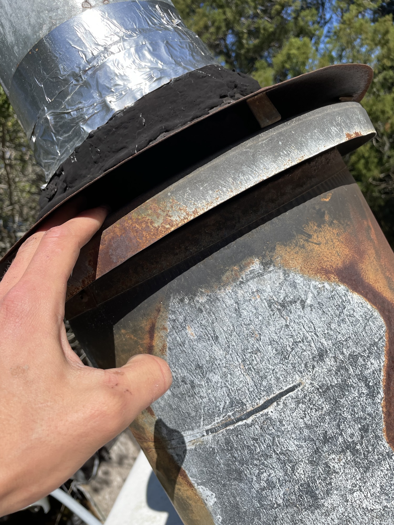 open chimney cap found on roof of citrus county home