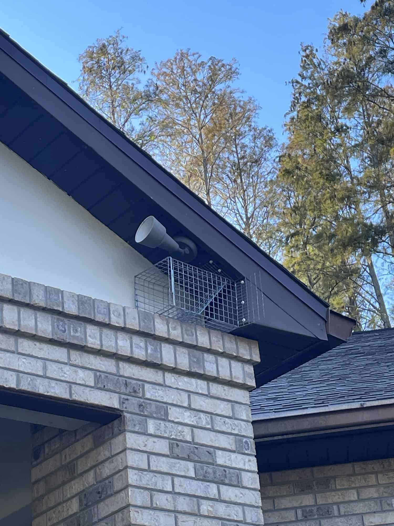 One-way raccoon exclusion door installed on a Pinellas County commercial building