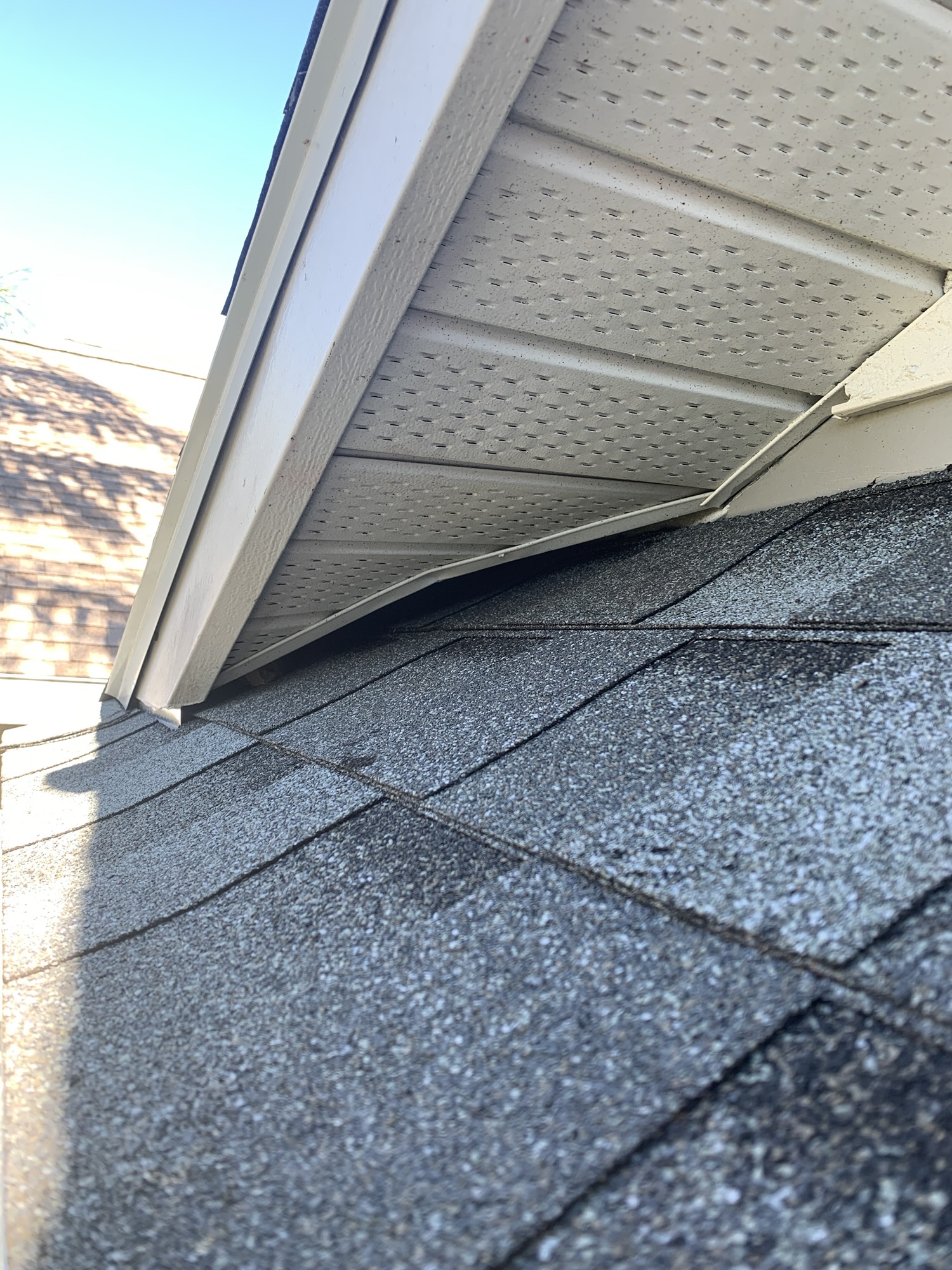 Open soffit area found on homosassa home allowing wildlife to enter attic